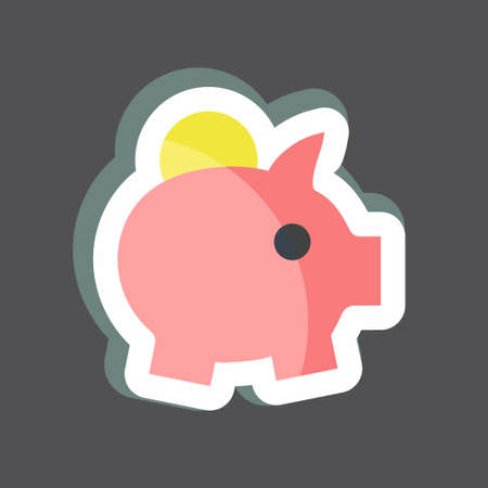Savings Sticker in trendy isolated on black backgroundのイラスト素材