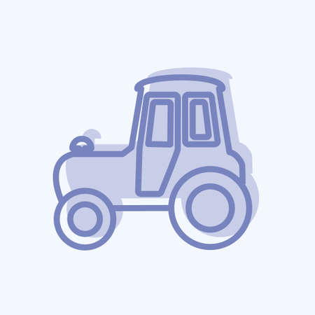 Tractor Icon in trendy two tone style isolated on soft blue backgroundのイラスト素材