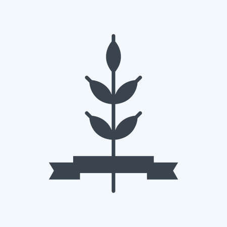 Wheat Icon in trendy glyph style isolated on soft blue backgroundのイラスト素材