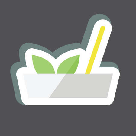 Joss Sticks Sticker in trendy isolated on black backgroundのイラスト素材