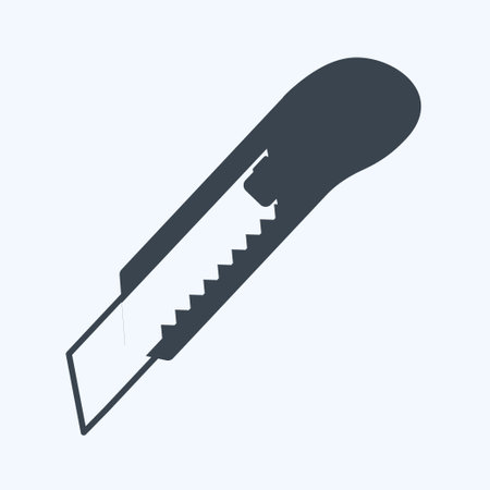 Paper Cutter Icon in trendy glyph style isolated on soft blue backgroundのイラスト素材