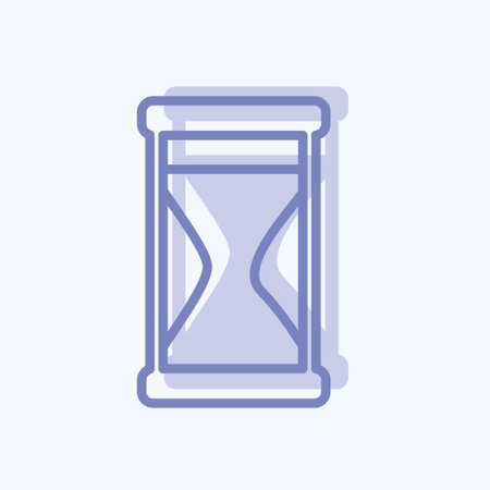 Sand Glass Icon in trendy two tone style isolated on soft blue background
