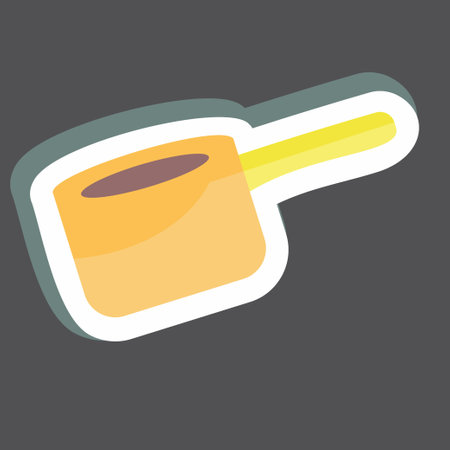 Sauce Pan Sticker in trendy isolated on black backgroundのイラスト素材