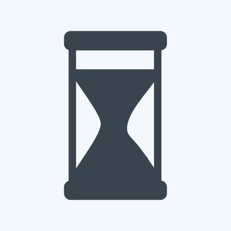 Sand Glass Icon in trendy glyph style isolated on soft blue backgroundのイラスト素材