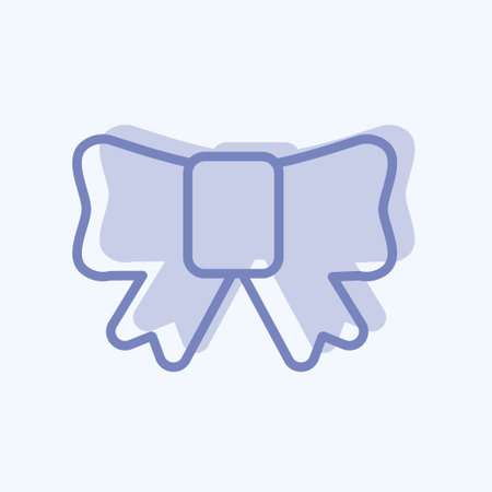 Ribbon Icon in trendy two tone style isolated on soft blue backgroundのイラスト素材
