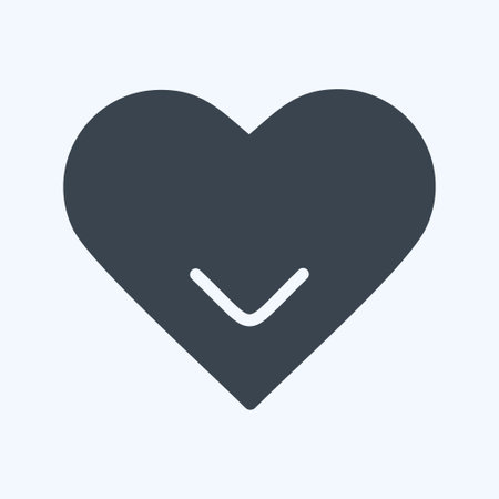 Single Heart Icon in trendy glyph style isolated on soft blue backgroundのイラスト素材