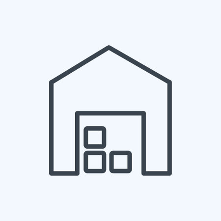 Store Icon in trendy line style isolated on soft blue backgroundのイラスト素材
