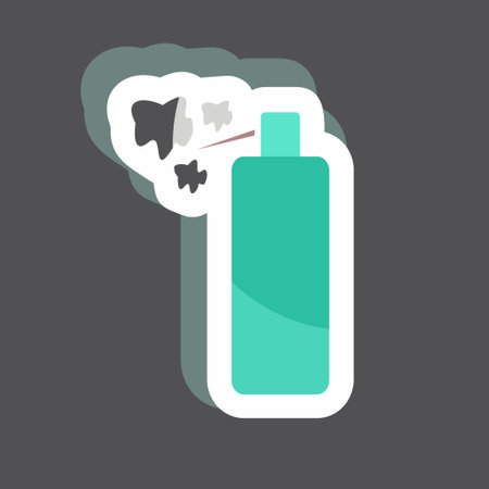 Spray Sticker in trendy isolated on black backgroundのイラスト素材