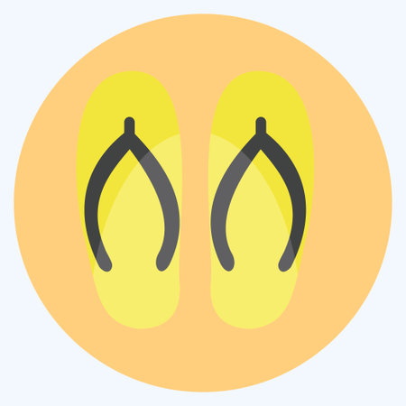 Slippers Icon in trendy flat style isolated on soft blue backgroundのイラスト素材