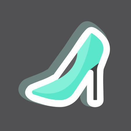 Stilettos Sticker in trendy isolated on black backgroundのイラスト素材