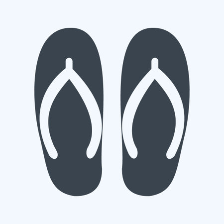 Slippers Icon in trendy glyph style isolated on soft blue backgroundのイラスト素材