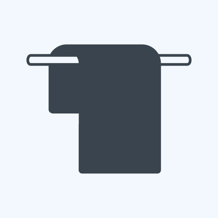 Towel Icon in trendy glyph style isolated on soft blue backgroundのイラスト素材