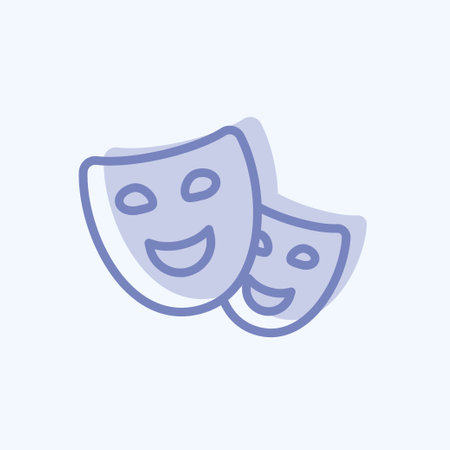 Theater Icon in trendy two tone style isolated on soft blue backgroundのイラスト素材