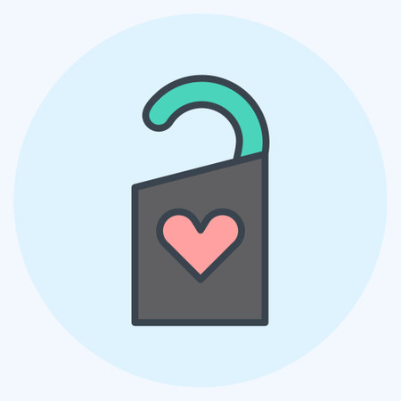 Tag Icon in trendy color mate style isolated on soft blue backgroundのイラスト素材