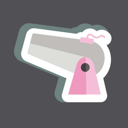 Cannon Sticker in trendy isolated on black backgroundのイラスト素材