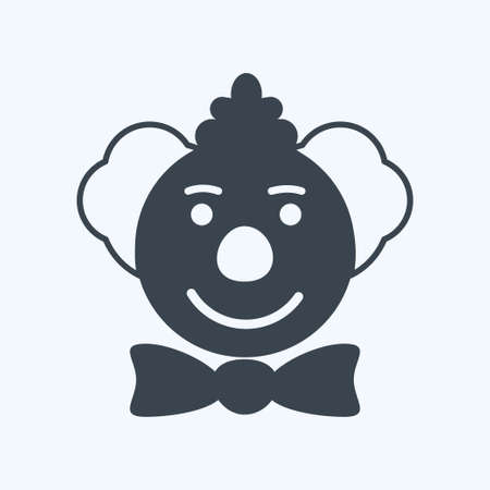 Clown Face Icon in trendy glyph style isolated on soft blue backgroundのイラスト素材