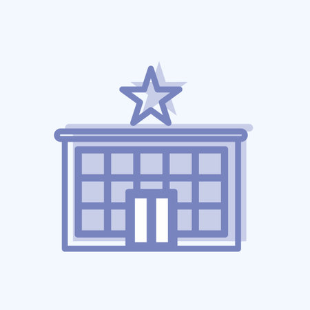 Five Star Hotel Icon in trendy two tone style isolated on soft blue backgroundのイラスト素材