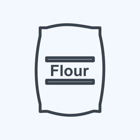 Flour bag Icon in trendy line style isolated on soft blue backgroundのイラスト素材