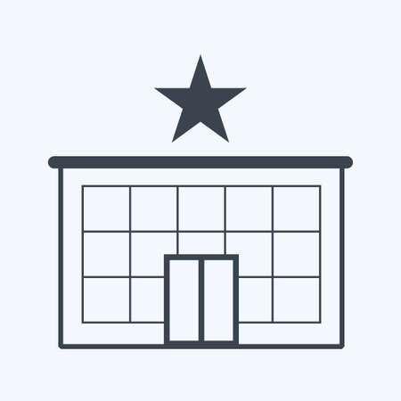 Five Star Hotel Icon in trendy glyph style isolated on soft blue backgroundのイラスト素材