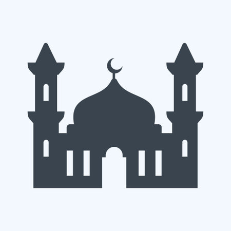 Holy Place Icon in trendy glyph style isolated on soft blue backgroundのイラスト素材
