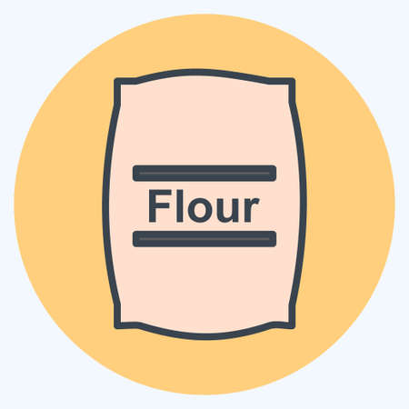 Flour bag Icon in trendy color mate style isolated on soft blue backgroundのイラスト素材