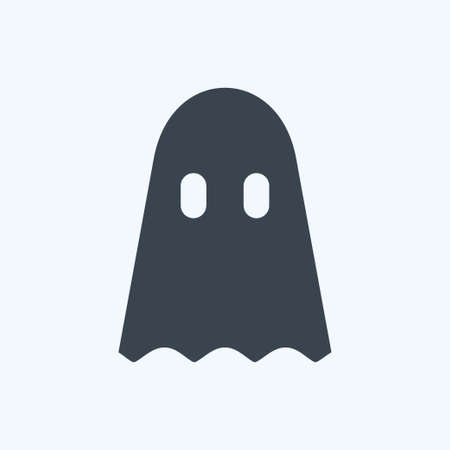 Ghosts Icon in trendy glyph style isolated on soft blue backgroundのイラスト素材