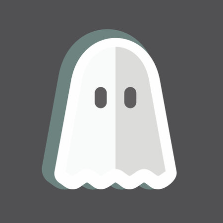 Ghosts Sticker in trendy isolated on black backgroundのイラスト素材