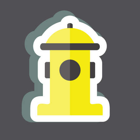 Fire Hydrant Sticker in trendy isolated on black backgroundのイラスト素材