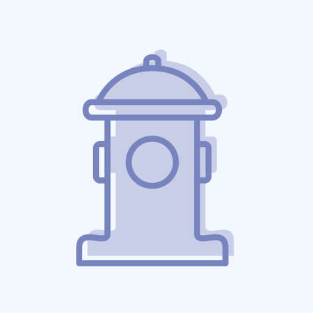 Fire Hydrant Icon in trendy two tone style isolated on soft blue backgroundのイラスト素材