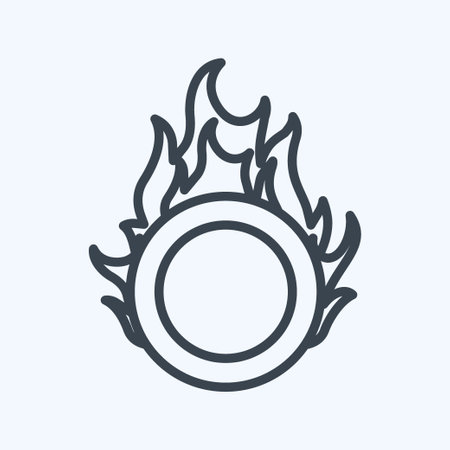 Fire Hoop Icon in trendy line style isolated on soft blue backgroundのイラスト素材