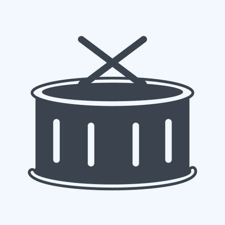 Drums Icon in trendy glyph style isolated on soft blue backgroundのイラスト素材