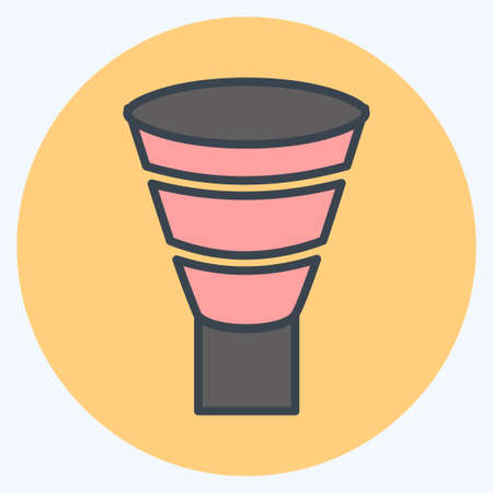 Funnel Chart Icon in trendy color mate style isolated on soft blue backgroundのイラスト素材