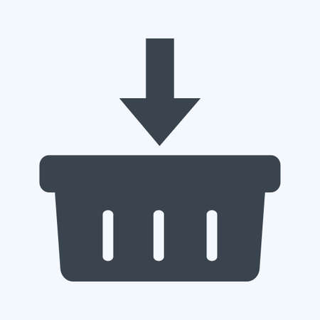 Icon Add to Basket. suitable for digital web symbol. glyph style. simple design editable. design template vector. simple symbol illustrationのイラスト素材
