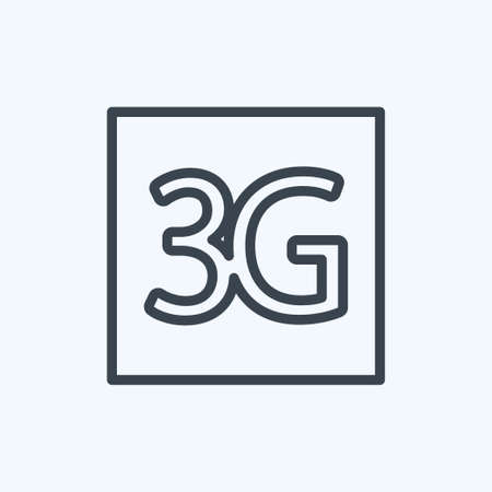 Icon 3G. suitable for Mobile Apps symbol. line style. simple design editable. design template...