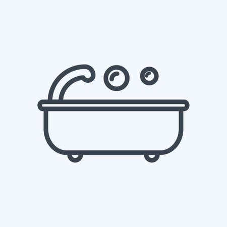 Icon Bath. suitable for Home symbol. line style. simple design editable. design template vector. simple symbol illustrationのイラスト素材