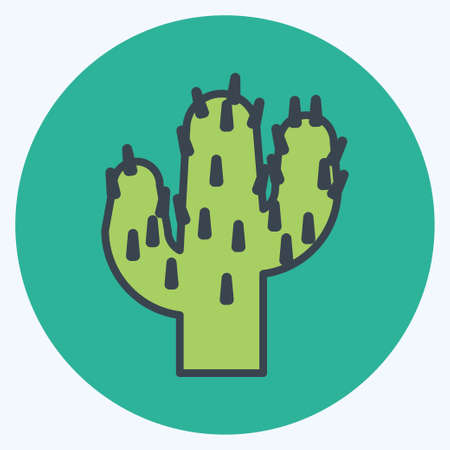 Icon Cactus. suitable for Wild West symbol. color mate style. simple design editable. design template vector. simple symbol illustrationのイラスト素材