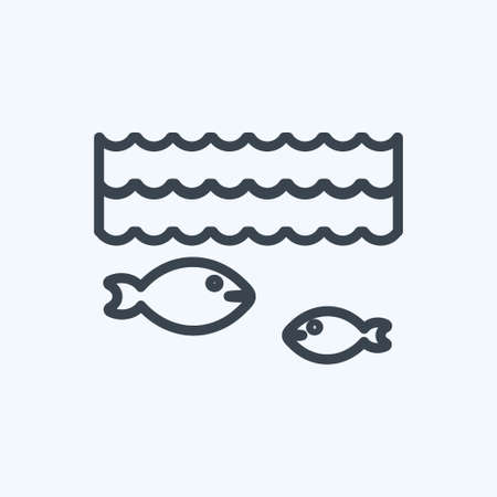 Icon Life Under Water. suitable for Community symbol. line style. simple design editable. design template vector. simple symbol illustrationのイラスト素材