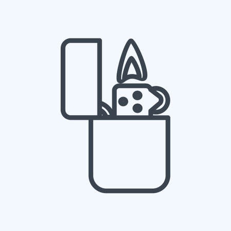 Icon Lighter. suitable for men accessories symbol. line style. simple design editable. design template vector. simple symbol illustrationのイラスト素材