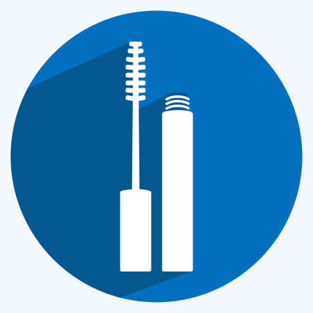 Icon Mascara. suitable for beauty care symbol. long shadow style. simple design editable. design template vector. simple symbol illustrationのイラスト素材