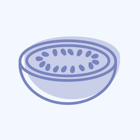Icon Melon. suitable for Fruits and Vegetables symbol. two tone style. simple design editable. design template vectorのイラスト素材