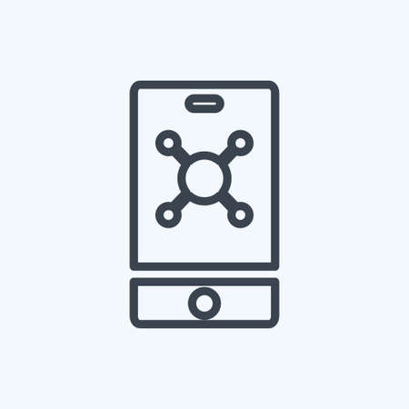 Icon Mobile Marketing. suitable for Education symbol. line style. simple design editable. design template vector. simple symbol illustrationのイラスト素材