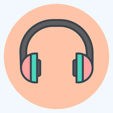 Icon Music Playing. suitable for music symbol. color mate style. simple design editable. design template vector. simple symbol illustrationのイラスト素材