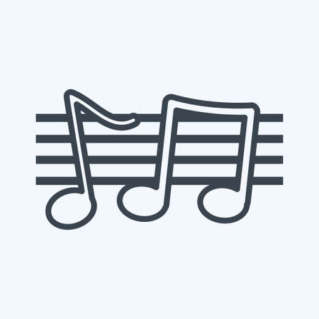 Icon Music Staff. suitable for music symbol. glyph style. simple design editable. design template vector. simple symbol illustrationのイラスト素材