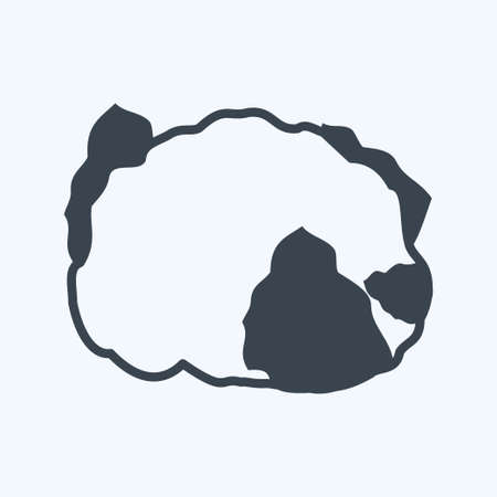 Icon Cauliflower. suitable for Fruits and Vegetables symbol. glyph style. simple design editable. design template vector. simple symbol illustrationのイラスト素材