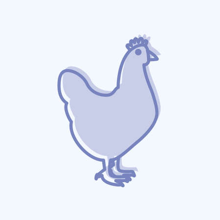 Icon Chicken. suitable for animal symbol. two tone style. simple design editable. design template vector. simple symbol illustrationのイラスト素材