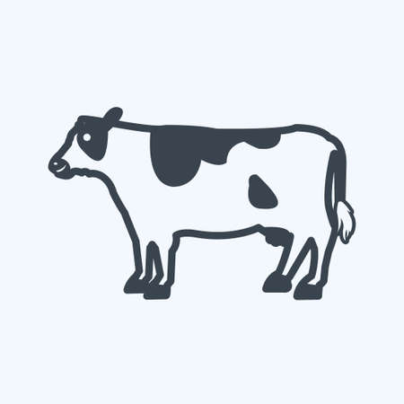 Icon Cow. suitable for Garden symbol. glyph style. simple design editable. design template vector. simple symbol illustrationのイラスト素材