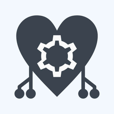 Icon Cybernetics. suitable for data analytics symbol. glyph style. simple design editable. design template vector. simple symbol illustrationのイラスト素材