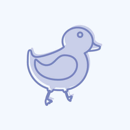 Icon Duck. suitable for animal symbol. two tone style. simple design editable. design template vector. simple symbol illustrationのイラスト素材