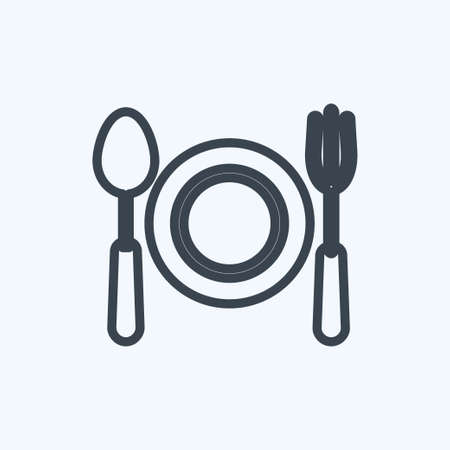 Icon Dinner. suitable for Wedding symbol. line style. simple design editable. design template vector. simple symbol illustrationのイラスト素材