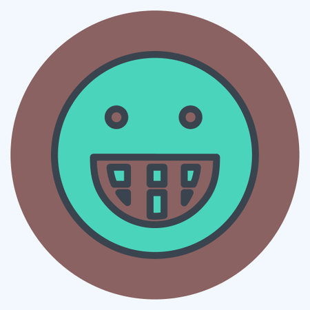Icon Emoticon Big Grin. suitable for Emoticon symbol. color mate style. simple design editable. design template vector. simple symbol illustrationのイラスト素材